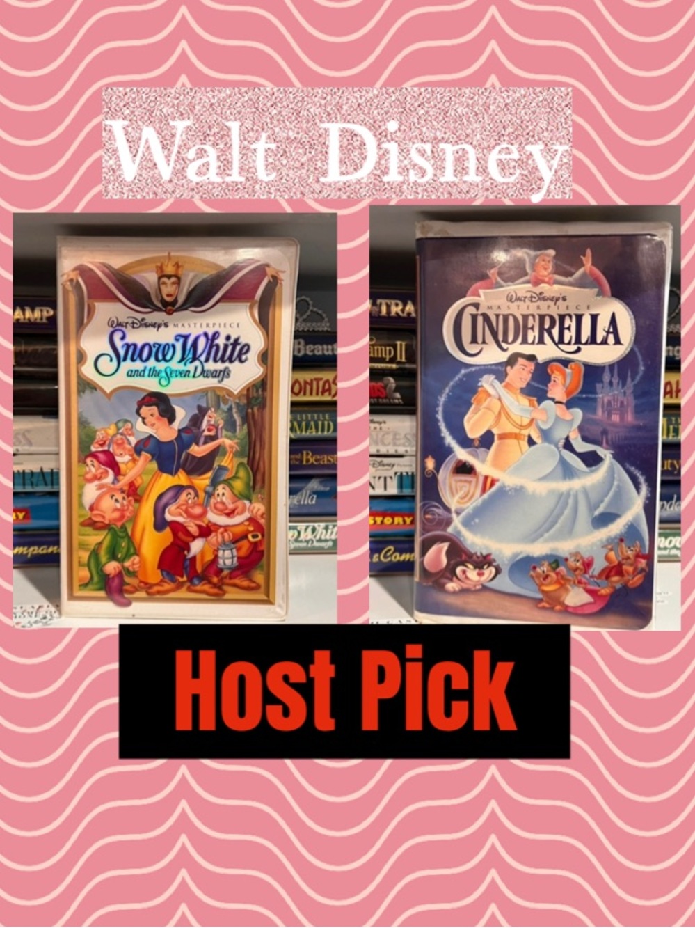 👑 Host Pick 👑Walt Disney Snow White & Cinderella VHS Lot